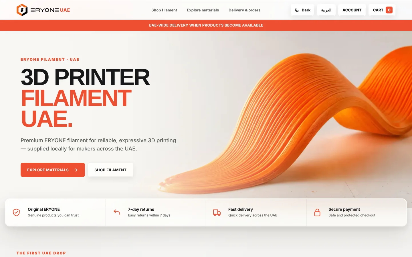 Eryone 3D UAE: eryone3d.ae home page